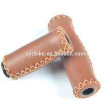 Vintage Bike Grips Brown Retro Fahrrad Grip 90 / 127MM Ultraleicht Retro Leder Fahrrad Griff